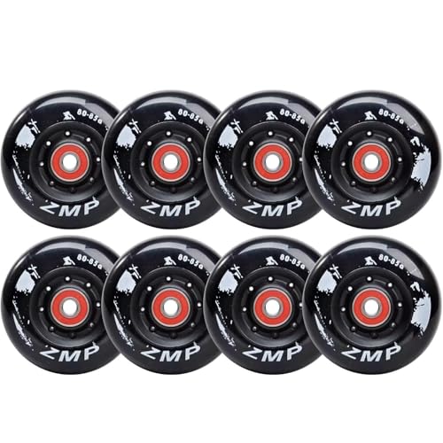WSDAV Inline Skate Wheels with Bearings, 85A 72mm/76mm/80mm Indoor Outdoor Roller Skate Wheels, Wheel Replacement, Pack of 8,76MM