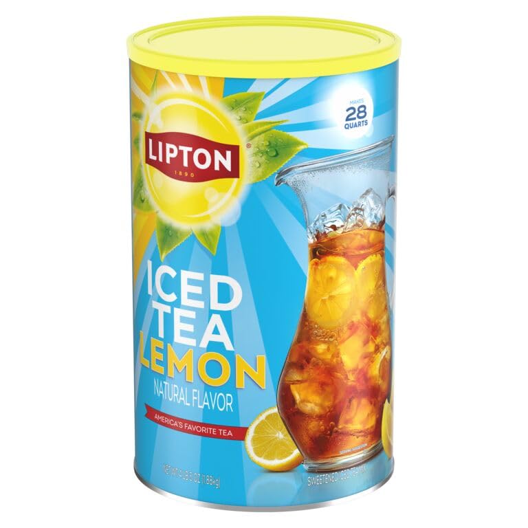 Image of Lipton Lemon Powdered Iced Tea, Sweetened, Makes 28 Quarts