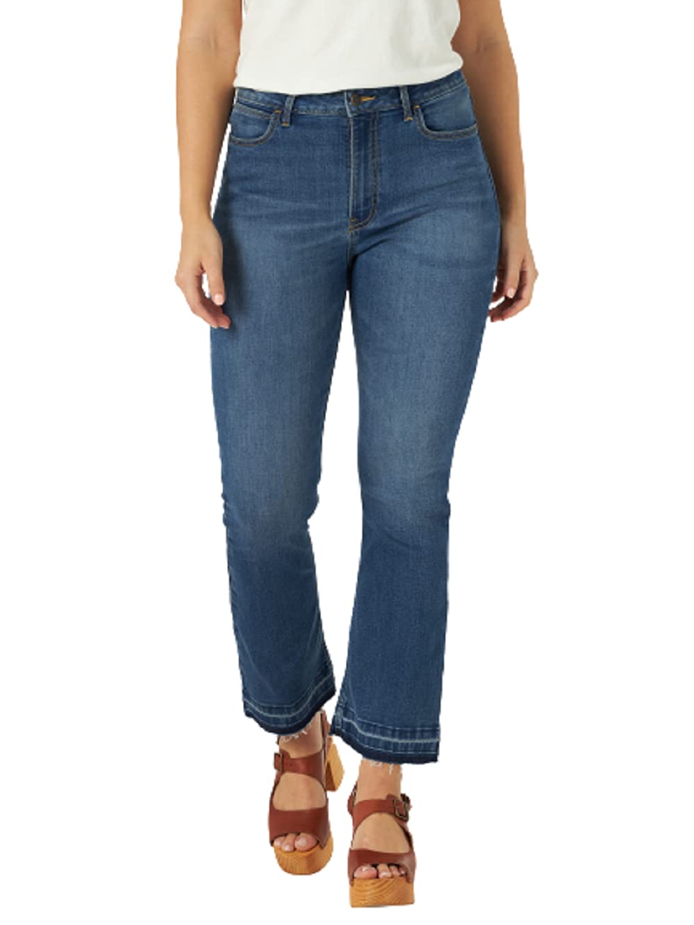 Wrangler Women's Kick Flare High Rise Crop Jean
