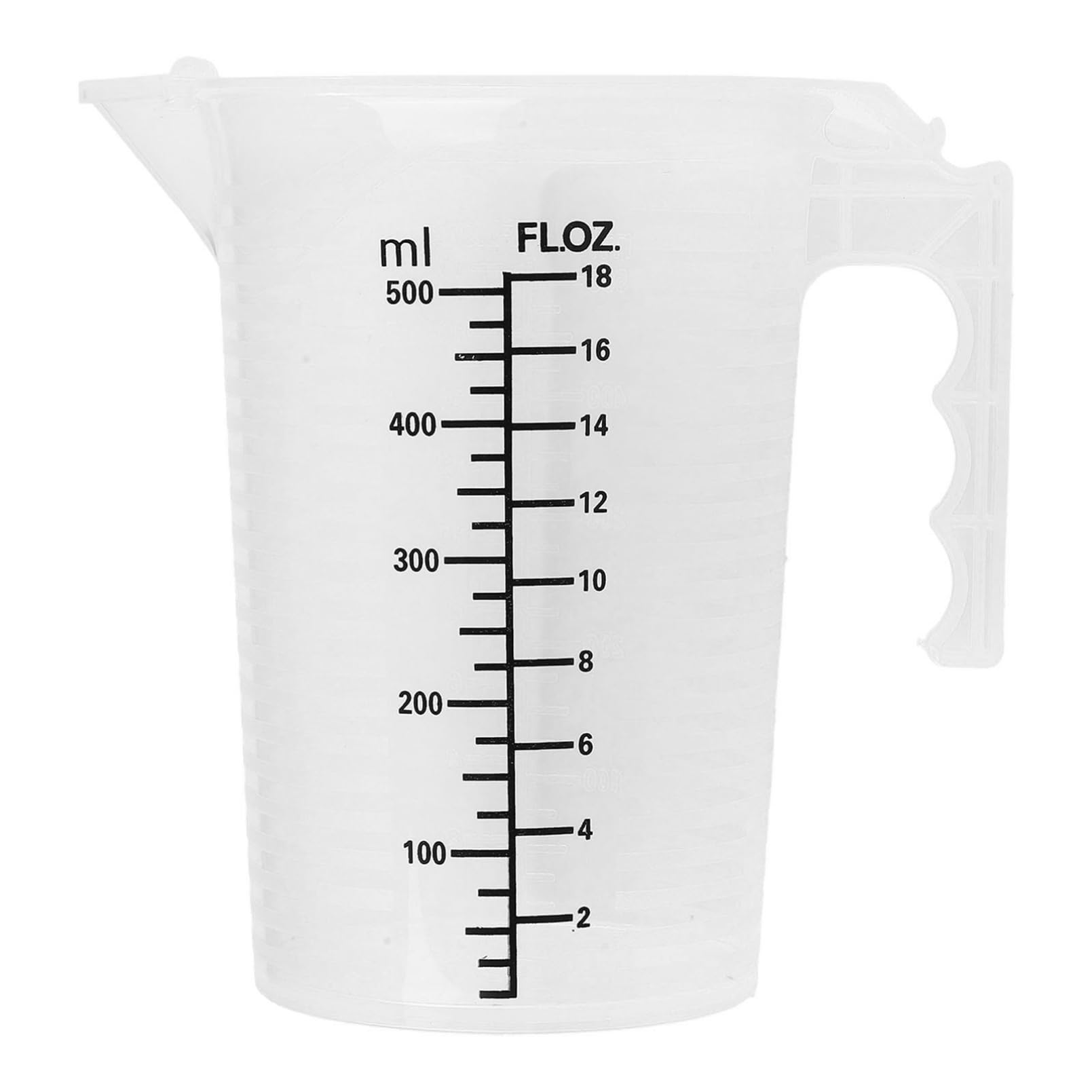 inhzoy Plastic Measuring Cup 500/1000/2000ml Graduated Measuring Jug with Scale Kitchen Tool for Laboratory Kitchen Baking Transparent A 500ml