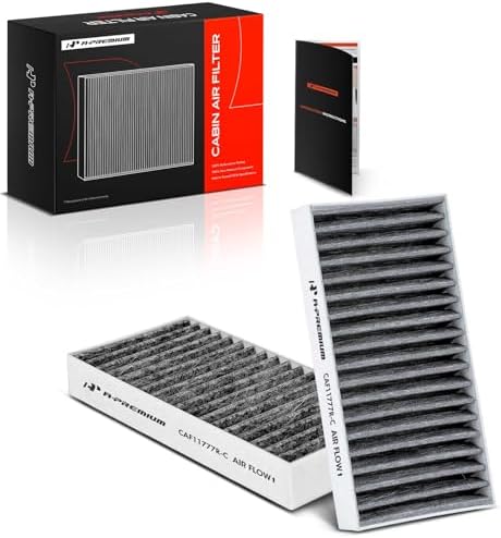 A-Premium 2-PC Cabin Air Filter with Activated Carbon Compatible with Jeep Models - Wrangler 2011 2012 2013 2014 2015 2016 2017, Wrangler JK 2018-3.6L 3.8L V6