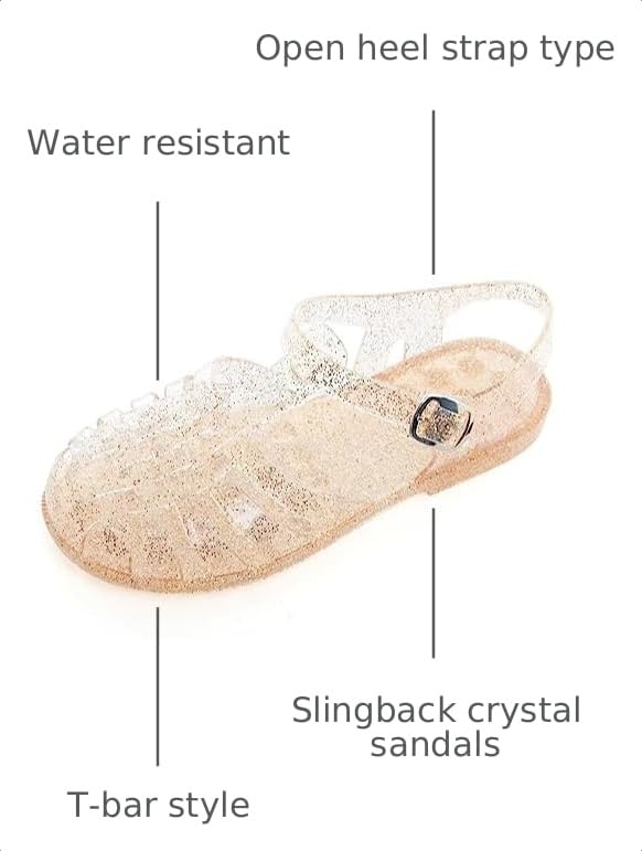 Image of Hee grand Crystal Jelly Heel Sandals for Women Summer Beach Jelly Shoes