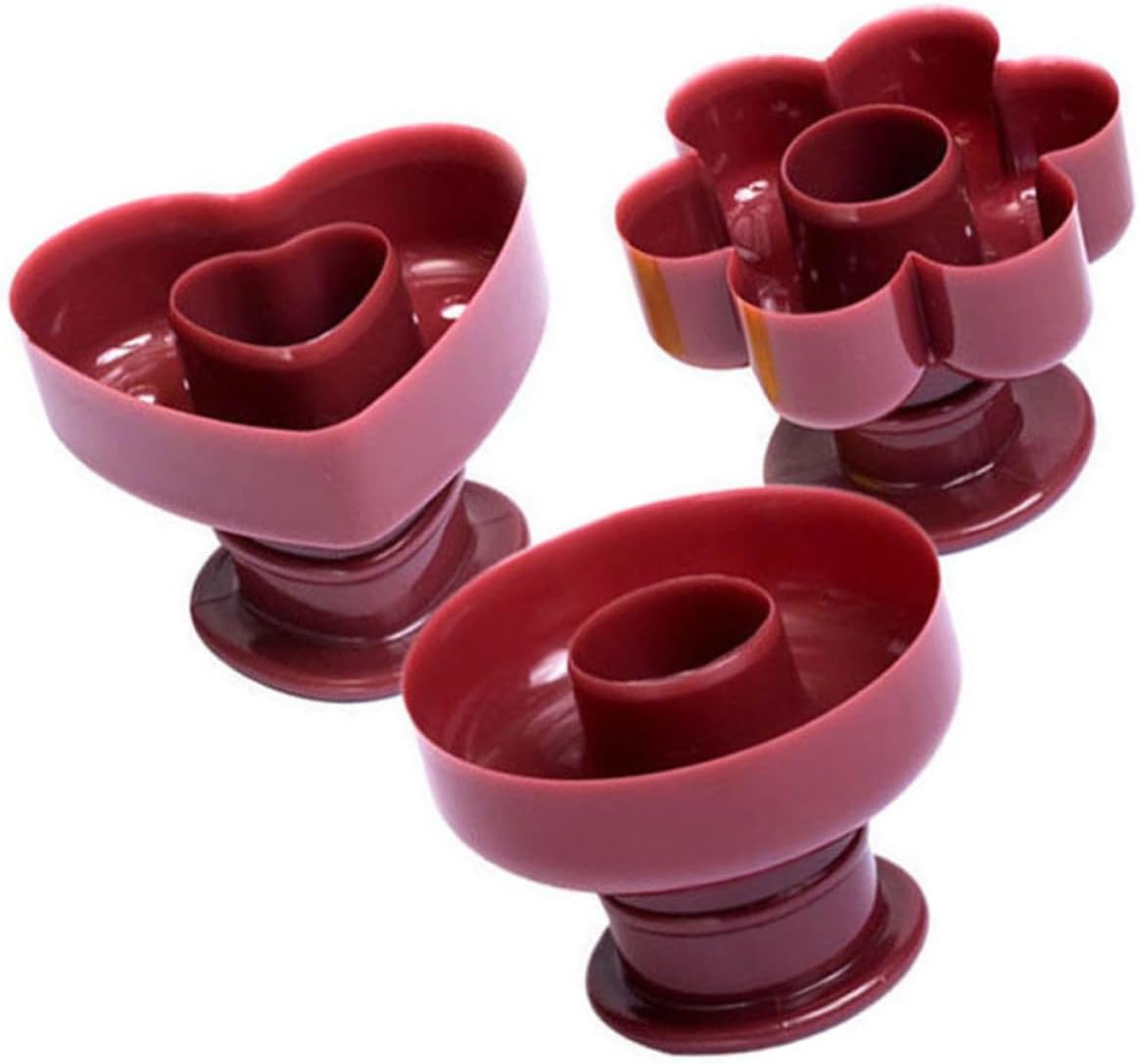 3pcs Donut Mold Set for Baking Lovers Non-stick Plastic Donut Baking Moulds round Flower and Heart Shapes and Cakes for Banquet Desserts and Afternoon Tea