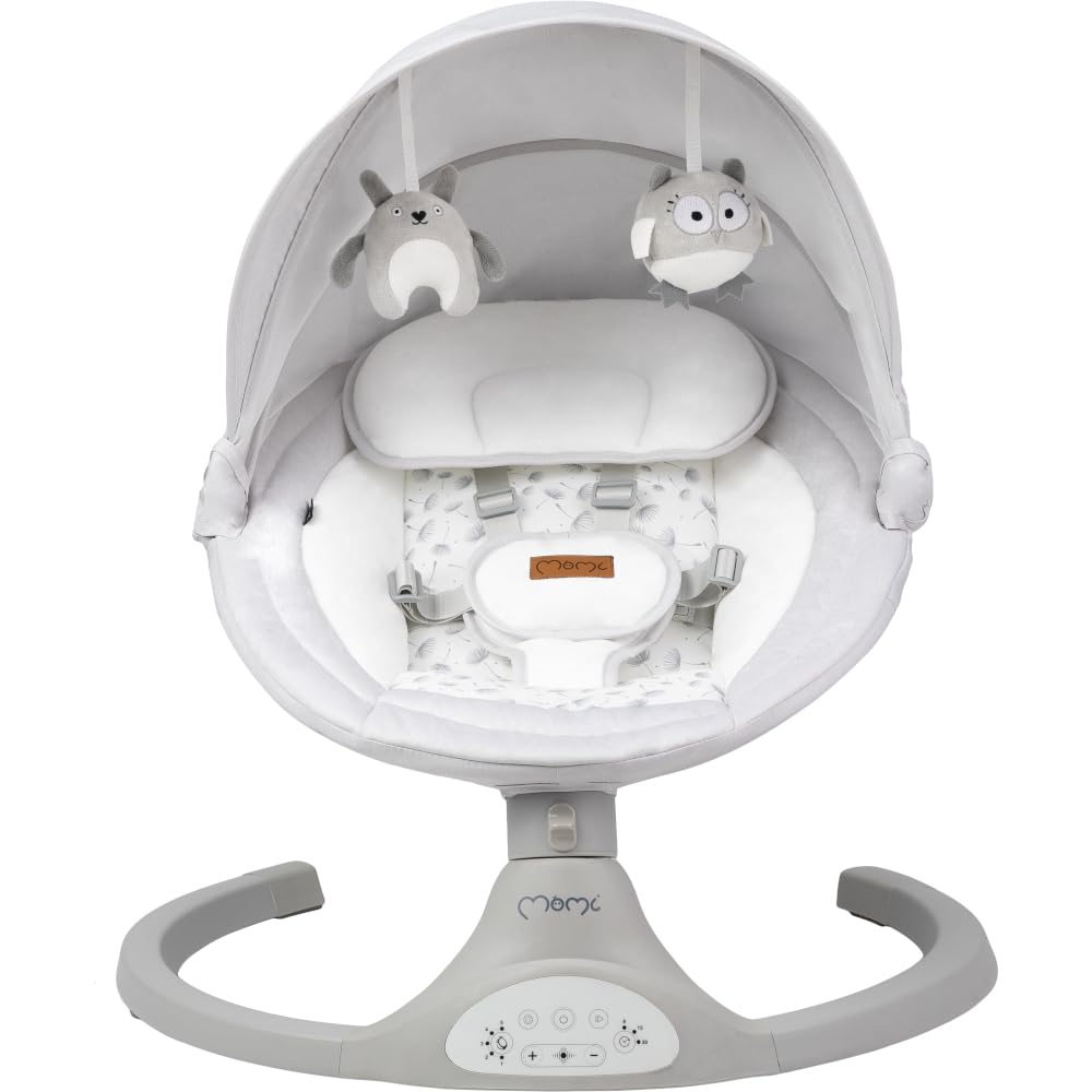 MoMi KENANI Babywippe klappbar mit Fernbedienung Bluetooth 5-Punkt-Sicherheitsgurt bis 9 kg