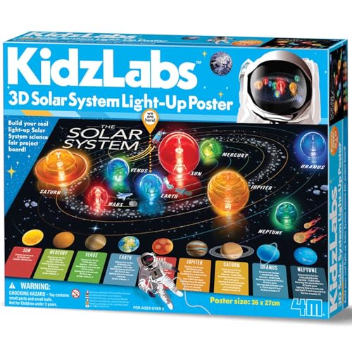 Système Solaire poster lumineux 3D KidzLabs : jeu scientifique enfant 5 ans