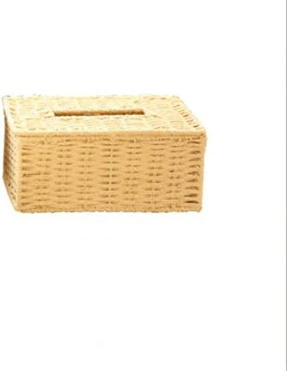 GTHTUHFD Honey Woven Tissue Box Cover Tissue Box Simple Woven Living Room Car Towel Box Picking Box Creative Toilet