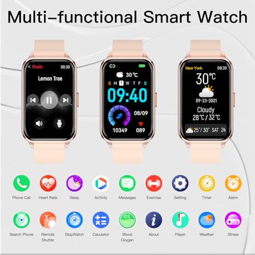 Image of Smart Watch Fitness Tracker Make /Answer Calls for Women Men with Heart Rate Blood Oxygen Sleep Monitor Sports Modes Step Calorie Counter IP68 Waterproof for Android Phones and iPhone