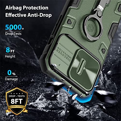 Wefor Case For Iphone 14 Pro Max Case With Stand, Slide Camera Cover, Military Grade Shockproof Portective Case Compatible With Magsafe Wireless Charger&Magnetic Car Mount Holder (Green) #TOP4