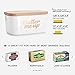 Sweese 303.156 Large Butter Dish - Airtight Butter Keeper Holds Up to 2 Sticks of Butter - Porcelain Container with Beech Wooden Lid - Butter Me Up