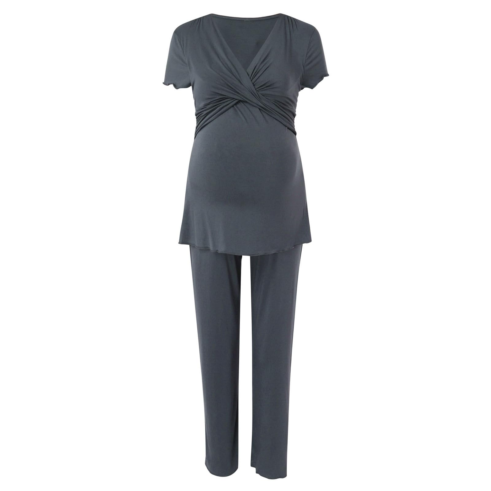 Generisch Set versatile per allattamento e relax, abbigliamento premaman per notte, top e pantaloni per momenti di allattamento moderni