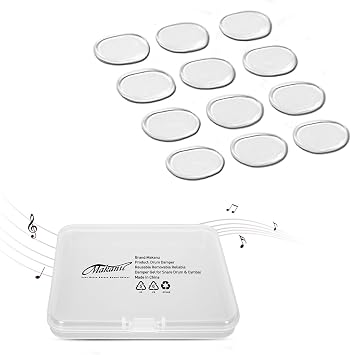 makanu Drum Gel, 12 Pcs Clear Silicone Drum Dampeners for Snare, Tom, Cymbals