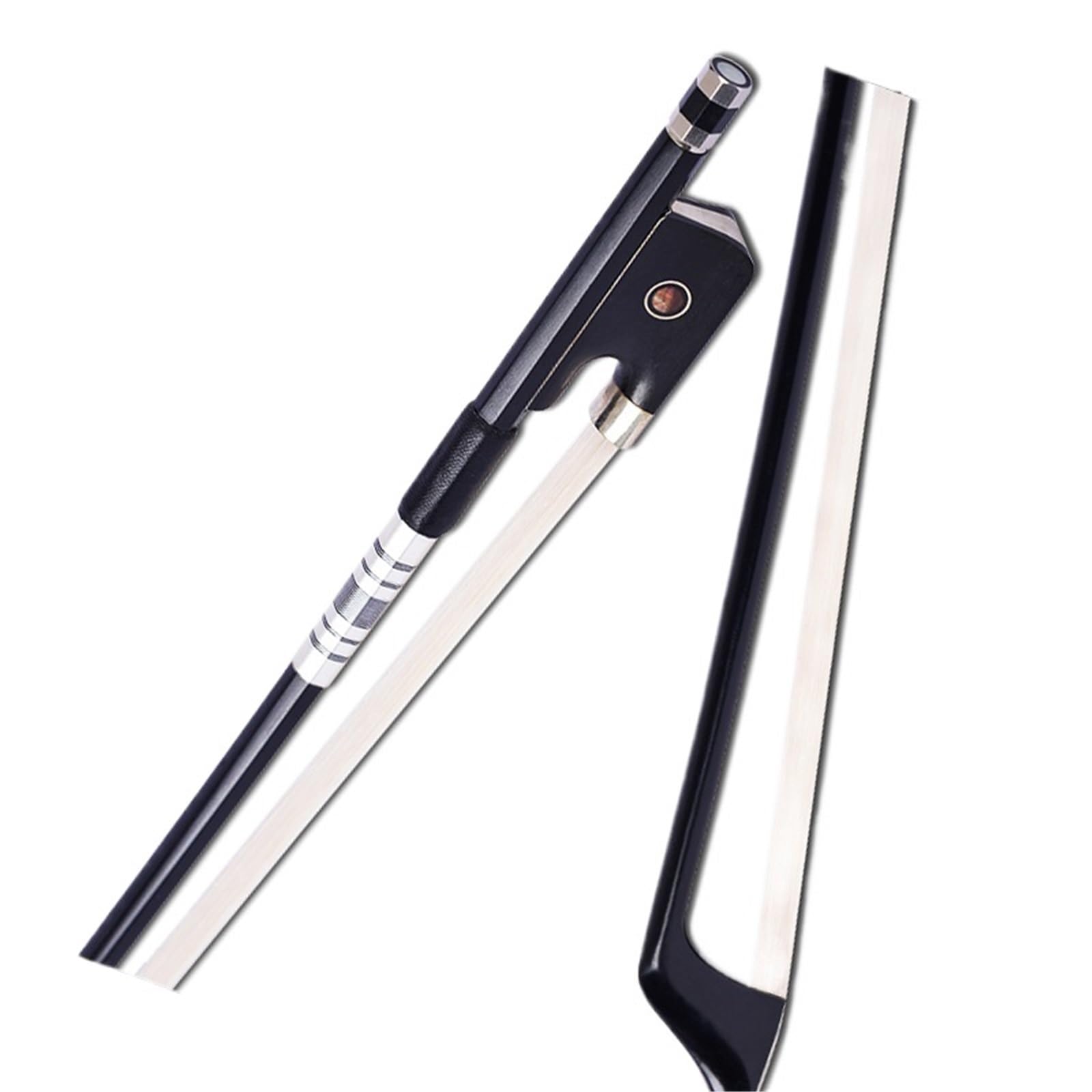 Arco Violín Profesional Arco de violín de fibra de carbono nivel de juego para adultos viola 4/4(1/2 carbon fiber all black)