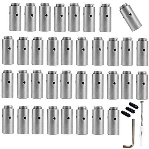 Senmit 36 Pcs Wire Trellis Kits for Climbing Plants, Vines and Green Wall, for 1/8" Wire Rope Cable, Non Tensioned Kit for Brick Wall, Fence Panels, Wood & Siding