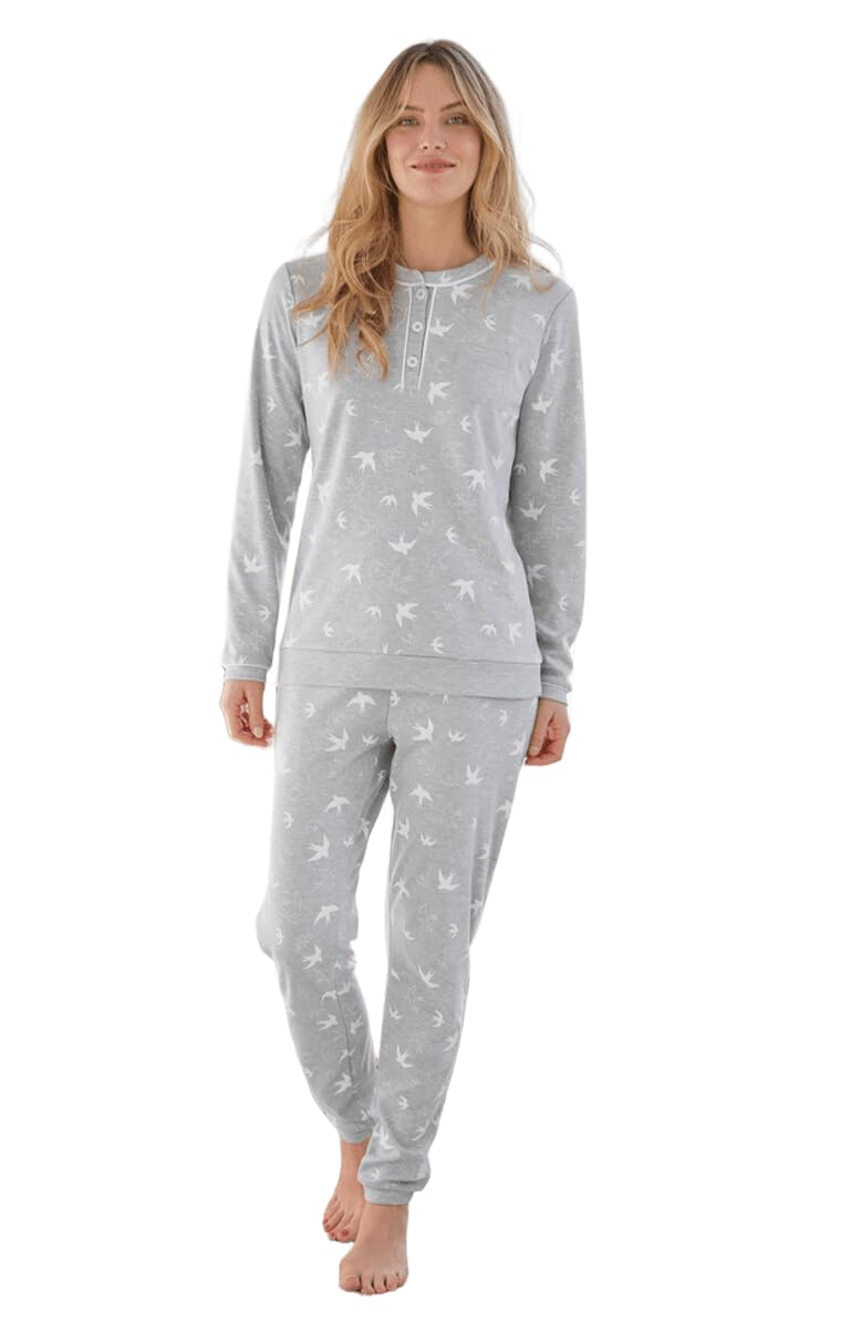Damart - Thermolactyl Pyjamas, Grey Print, 22/24
