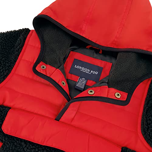 Image of LONDON FOG Boys' Hooded Pull on Winter Coat, Soft Fleece and Puffer Jacket