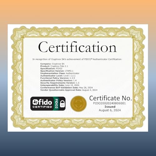 Cryptnox® FIDO2 Security Key - Passwordless & 2FA Authentication - Compatible Microsoft, Apple, Google & More - Mifare Desfire - Convenient Card Format - NFC & Contact (White) by Cryptnox - Image 4