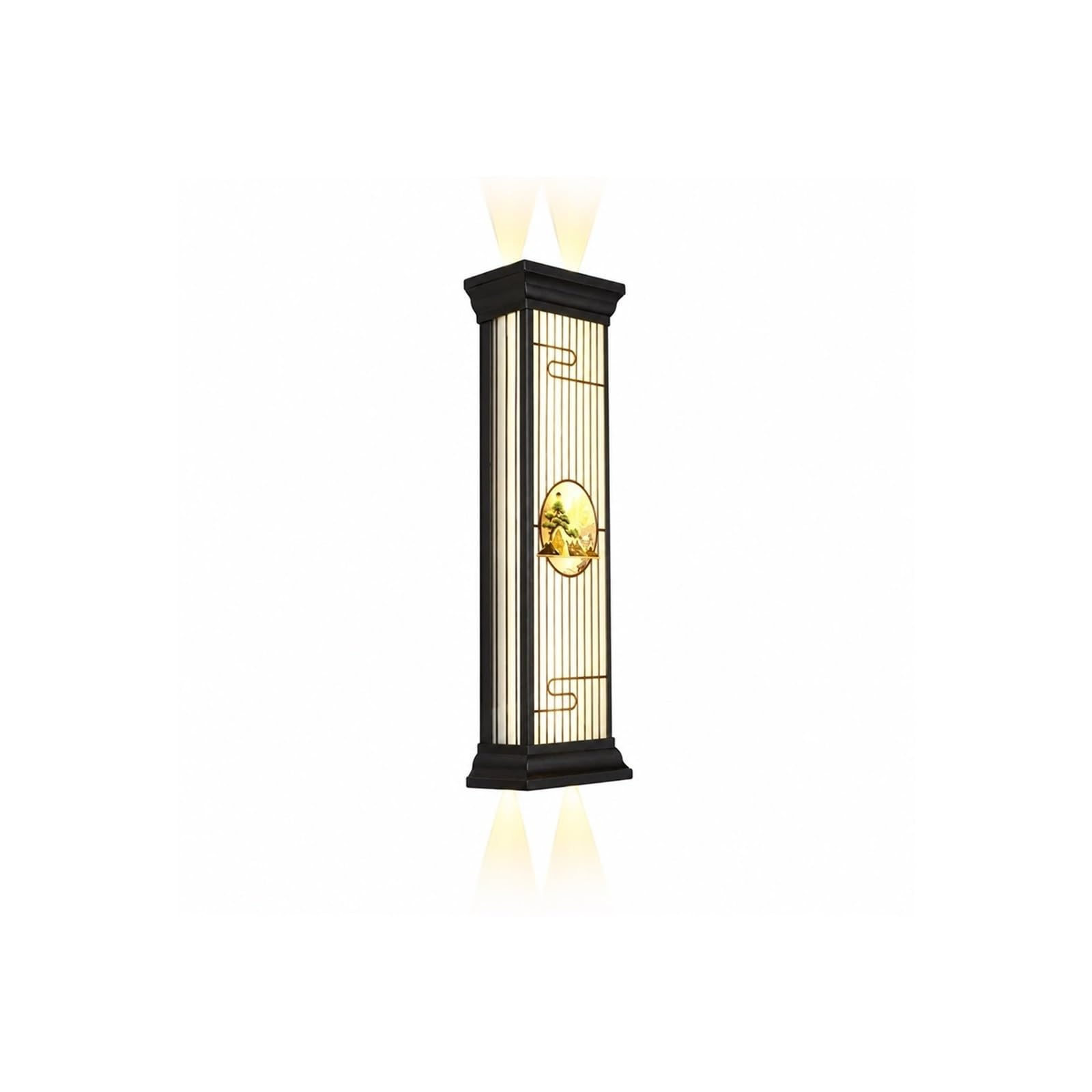 OZBMA Postmodern Outdoor Wall Light, Black LED Lantern, IP65 Waterproof Aluminum ABS Tempered Glass Exterior Sconce with Up and Downlight, Porch Lighting Fixtures for Patio Threshold