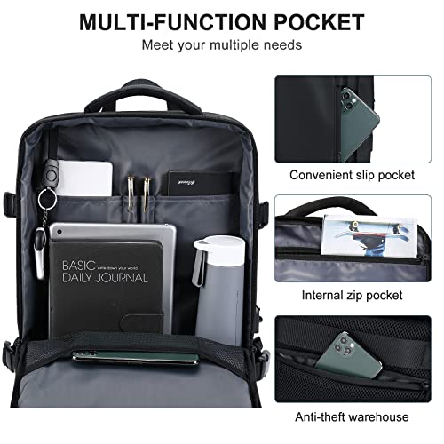 Mochila feminina de viagem grande, impermeável, aprovada como bagagem de mão, para trilha e esportes