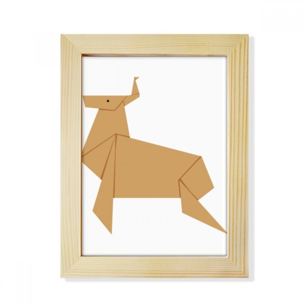 Regalo navideño de marco de madera ciervos de origami 6x8 para decoración del hogar