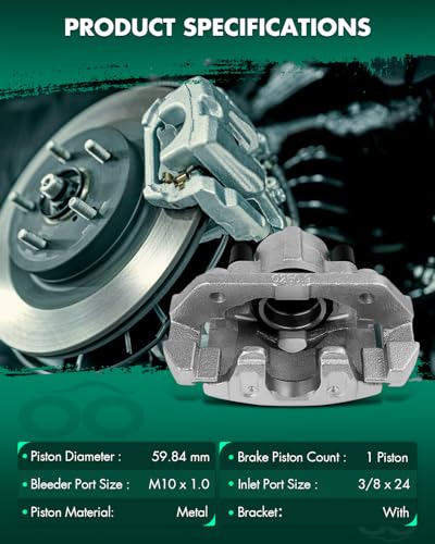 Image of SCITOO Front Left Brake Caliper With Bracket 18B4778 Compatible For Ford For Escape 2001-2007 For Mazda Tribute 2001-2006 For Mercury Mariner 2005-2006