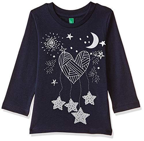 Image of United Colors of Benetton Girls' Regular Fit Starred T-Shirt