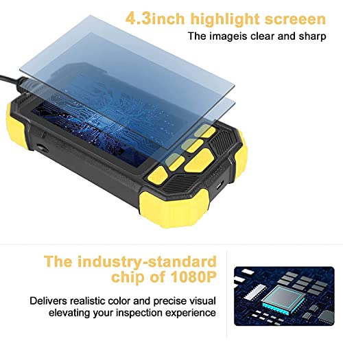 Foto von Aorpdd Endoskopkamera mit Licht - 1080P HD 5,5 mm Inspektionskamera mit 4.5 Zoll LCD - Bildschirm & 3000-mAh-Batterie, IP67 Waterproof, 6 Einstellbare LEDs, Schlangenkamera mit 5.5m Kabel