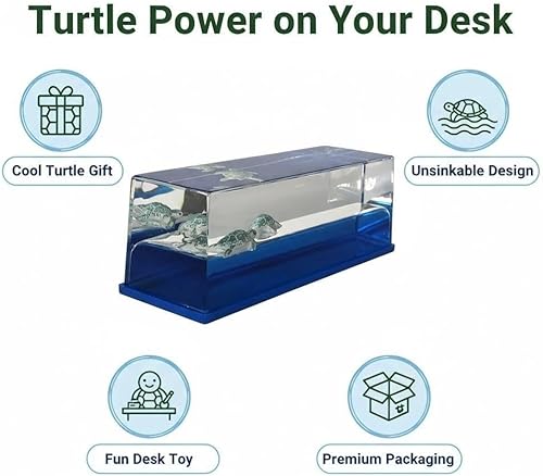 Vista 4 de Honsheng Figuras de tortugas marinas insumergibles, estatua, tortugas, juguete líquido líquido en una caja, decoración del hogar, regalos