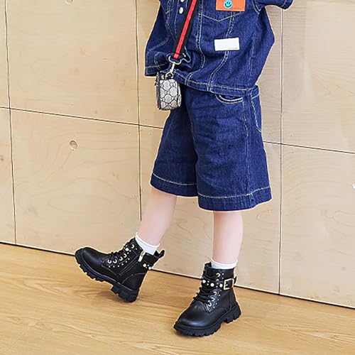 Low Tube Horse Riding Boots(26-36), Lace Up + Side Zipper, Comfortable Interior + Boys/Girls, Rubber Sole + Anti-Slip, for All Seasons Little Kids/Big Kids,27,Brown3