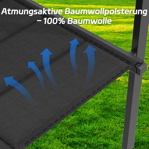 JUMMICO Garten Stapelstühle mit Armlehnen, Aluminium Outdoor Garten Stühle mit Baumwollsitz für Balkon, Terrasse, Garten - Set aus 2 Stück, DunkelGrau