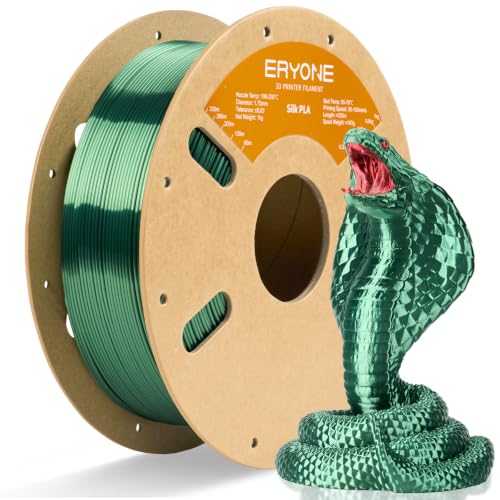 Image of ERYONE Silk PLA Filament for 3D Printer 1.75mm + /- 0.03mm, Shiny Filament 1kg (2.1lbs) /Spool, Olive Green