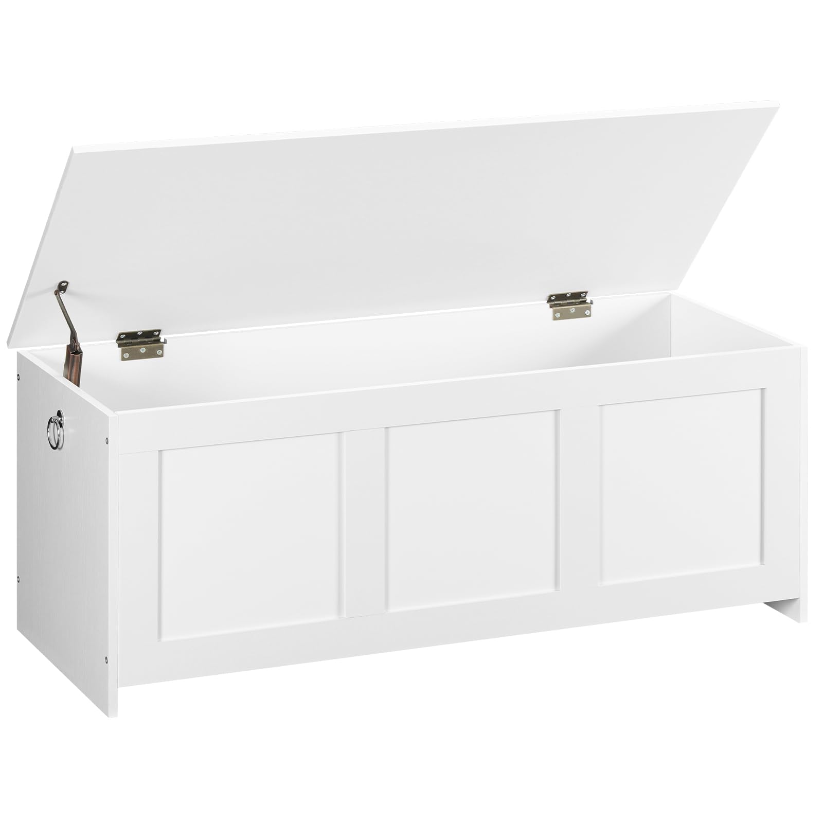 HOOBRO Cassapanca Portaoggetti da 100 cm con Cerniere di Sicurezza, Scatola Contenitore con Coperchio Ribaltabile, per Ingresso, Camera da Letto, Soggiorno, Bianco EWT141CW01