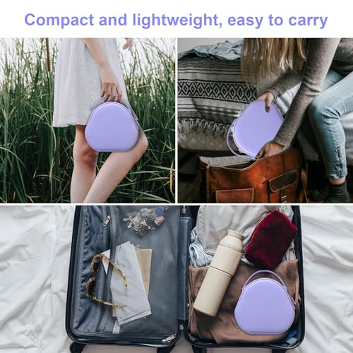 Étui AirPods Max Canboc violet en cuir PU rigide avec mode sommeil et espace câbles - 4
