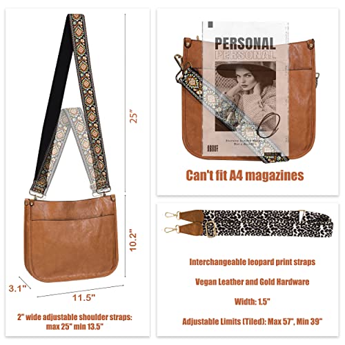 Stylish Vegan Leather Crossbody Bag for Women - Medium Size