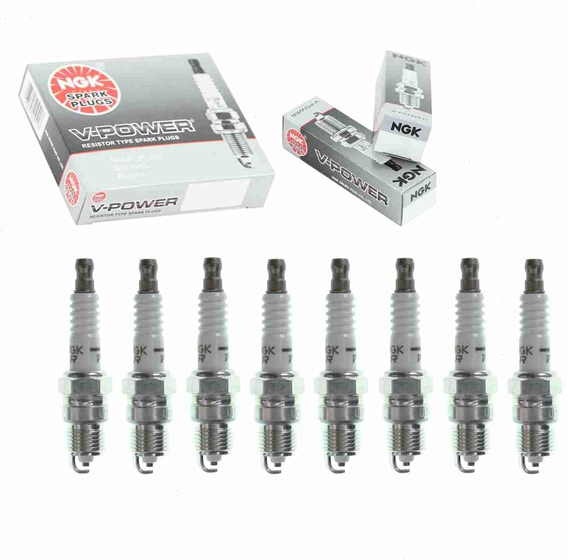 8 pc NGK V-Power Spark Plugs compatible with Chevrolet K1500 5.0L 5.7L V8 1988-1995