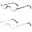 KoKoBin Half Reading Glasses - 2 Pairs Half Rim Metal Frame Glasses Spring Hinge Readers for Men and Women, Black+Gold 1.75
