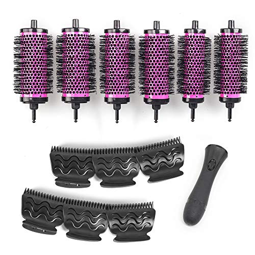 Round Hair Brush Set with Detachable Barrels Styling Tool, 6 Barrels 1 Handle
