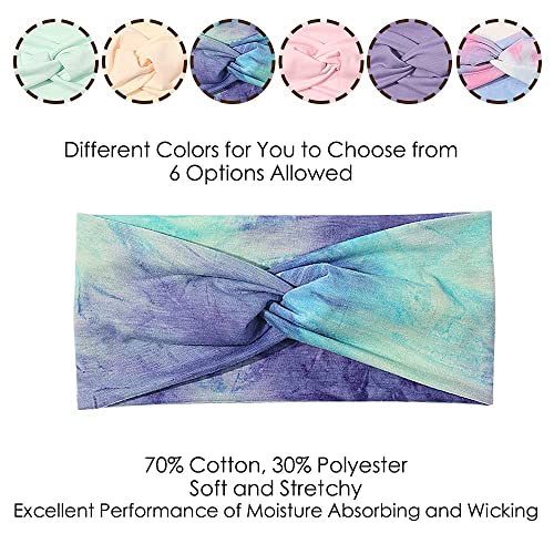 Artilady 6 Pack Wide Boho Headbands For Women - Soft Yoga Elastic Hair Bands For Girls Workout Running Sport Headwrap Non-Slip Breathable (Multicolor) #TOP3