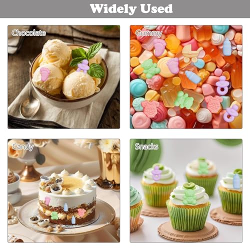 2Pcs Baby Shower Chocolate Molds Silicone Nonstick Baby Footprint Onesie Bottle Pacifier Carriage Bear Shaped Cute Mold, Cake Cupcake Decoration Moulds for Candy Gummy Kitchen Baking Supplies - Thumbnail 7
