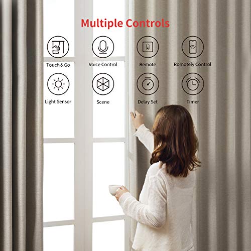 SwitchBot Curtain Smart Electric Motor - Wireless App or Automate Timer Control, Add Hub Mini/Plus Compatible with Alexa, Google Home, HomePod, IFTTT (Rod-Rail, White)