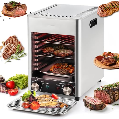 Eastnmythet Electric Steak Broiler 1700W, 8-Layer Grill Electric Oven, Stainless Countertop Electric Steak Grill, 200-800?(392-1472?)