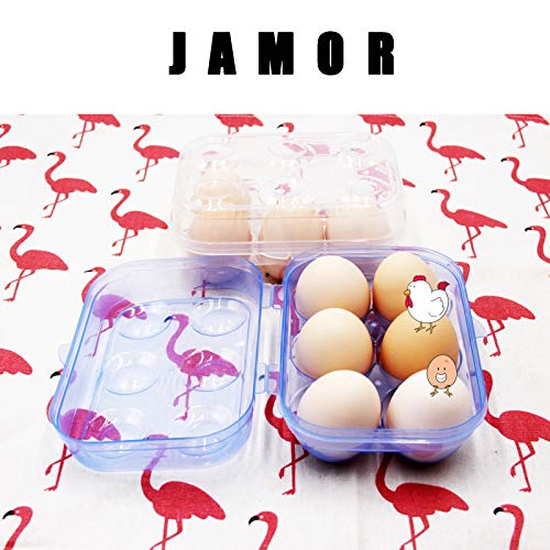 Jamor 6 Grid Egg Storage Box Refrigerator Crisper Egg Protection Box Portable Egg Carriage Container For Camping Picnic Essential (White) #TOP4