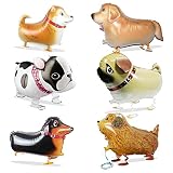 6 Pcs Walking Animal Balloons - Foil Dog Balloon for Kids, Puppy Dogs Balloons Air Walkers, Animal T
