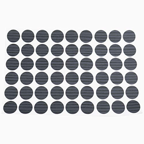 Image of uxcell Furniture Desk Table Self-Adhesive Screw Hole Covers Stickers 54 in 1 Black Brown