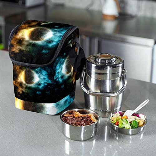 Lonchera Space Fire and Ice para hombres bolsa térmica de almuerzo resistente 7