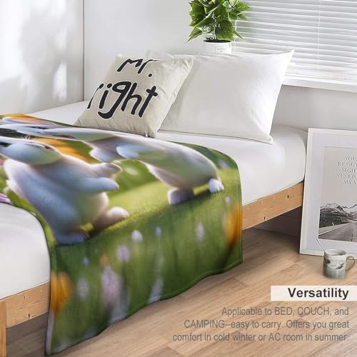 Couverture canapé lapin mignon en flannel douce 130x150cm