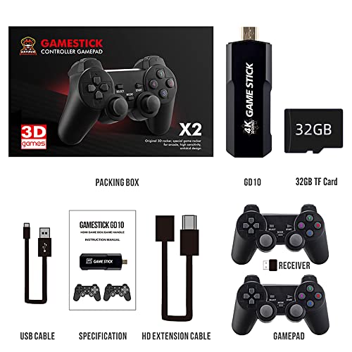 Game Stick GD10 Game Stick incorporado em 30000 Games 64GB Controlador sem fio 2.4G Console HD Retro