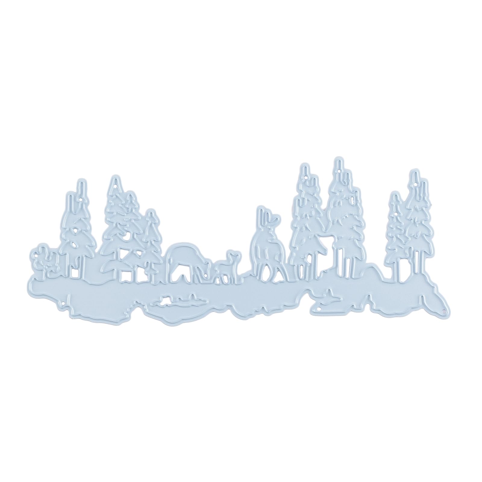 Nellie's Choice Cutting Christmas Scene-Reindeer in Forest Shape Die-14 x 5,7 cm-Card Making Supplies-Metal Dies for Scrapbooking, DIY and Paper Crafts, Blue, 140x57mm