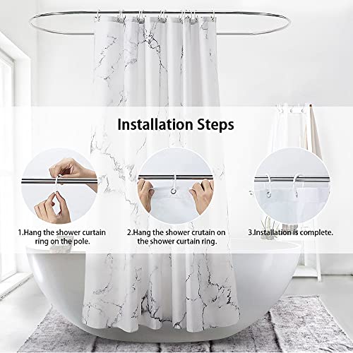 JARAGAR Shower Curtain, Polyester Fabric Waterproof Bathroom Curtains Marble Pattern Shower Curtains Mould Proof Resistant Bath Curtains, 71 x 71 inch - Cosy Home Interiors JARAGAR Shower Curtain, Polyester Fabric Waterproof Bathroom Curtains Marble Pattern Shower Curtains Mould Proof Resistant Bath Curtains, 71 x 71 inch - Image 5