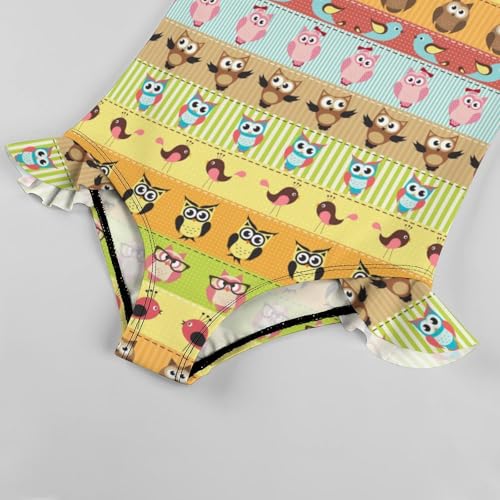 Image of Girls One Piece Swimsuit Cute Alpacas Hearts Stars Ruffles Swimwear Bathing Suits 3-12 Years
