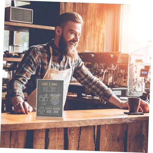 Support menu acrylique transparent avec base bois pour affiches et flyers 3 pcs